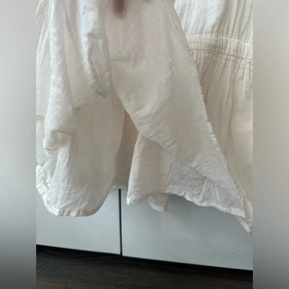 Bonheur Du Jour Paris Girls White Floral Embroidered Dress (Size 6)